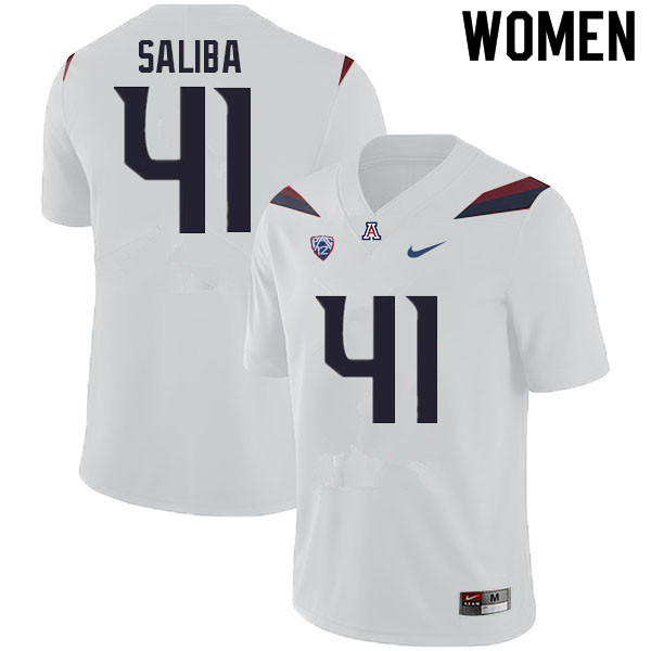 Women #41 Mike Saliba Arizona Wildcats College Football Jerseys Sale-White - Click Image to Close